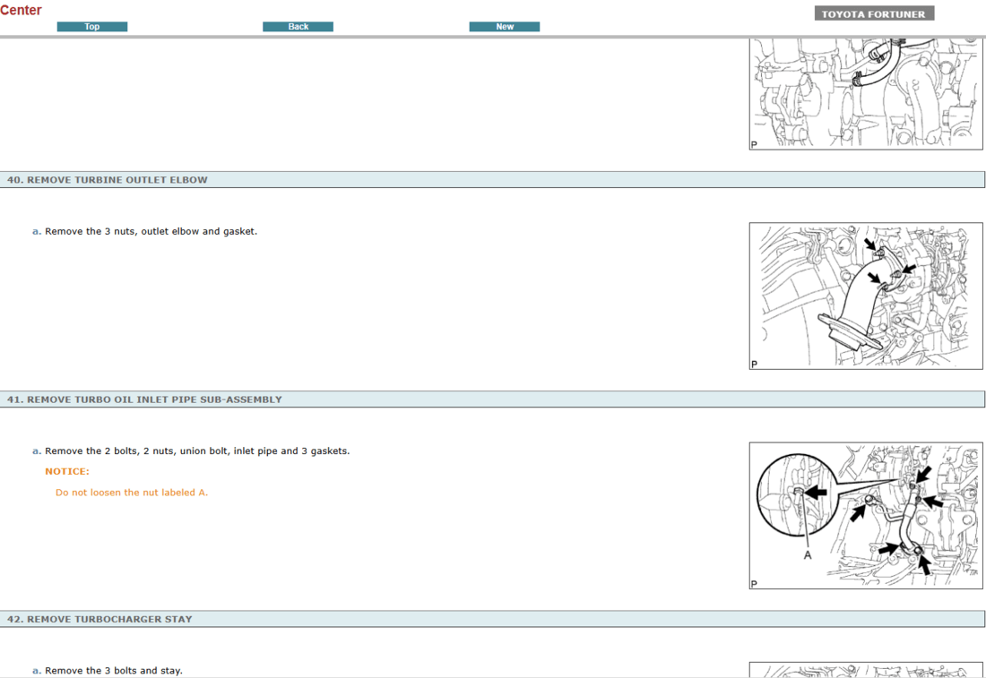 Página del manual de reparación del Toyota Fortuner Hilux SW4 2005-2008 en un entorno de taller. Este manual ofrece una guía completa para el mantenimiento preventivo y las reparaciones, con especificaciones técnicas detalladas