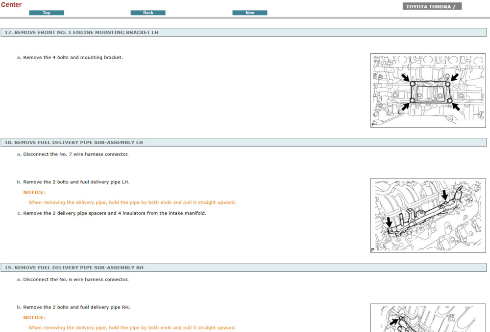 Instrucciones de servicio de la transmisión del Toyota Tundra 2011. Esta imagen muestra los procedimientos de nuestro manual de taller, ideal para la reparación y el mantenimiento de la caja de cambios.