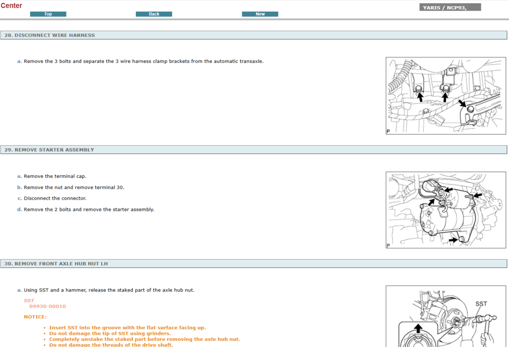 Manual de taller para el Toyota Yaris NCP93 2013. El manual de reparación y servicio definitivo para este vehículo, con información técnica, pasos de reparación y consejos de taller para mecánicos profesionales y aficionados
