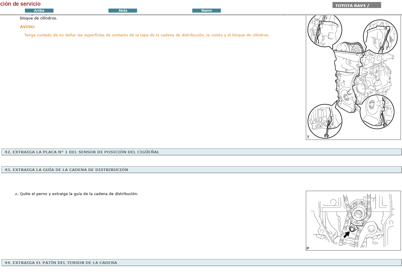 Manual de Taller, Reparacion y Servicio Toyota Rav4 2007 Español