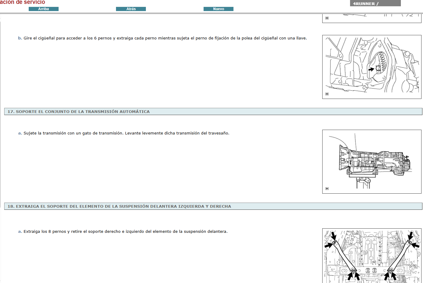 Manual de Taller, Reparación y Servicio Toyota 4Runner 2006-2009 Español