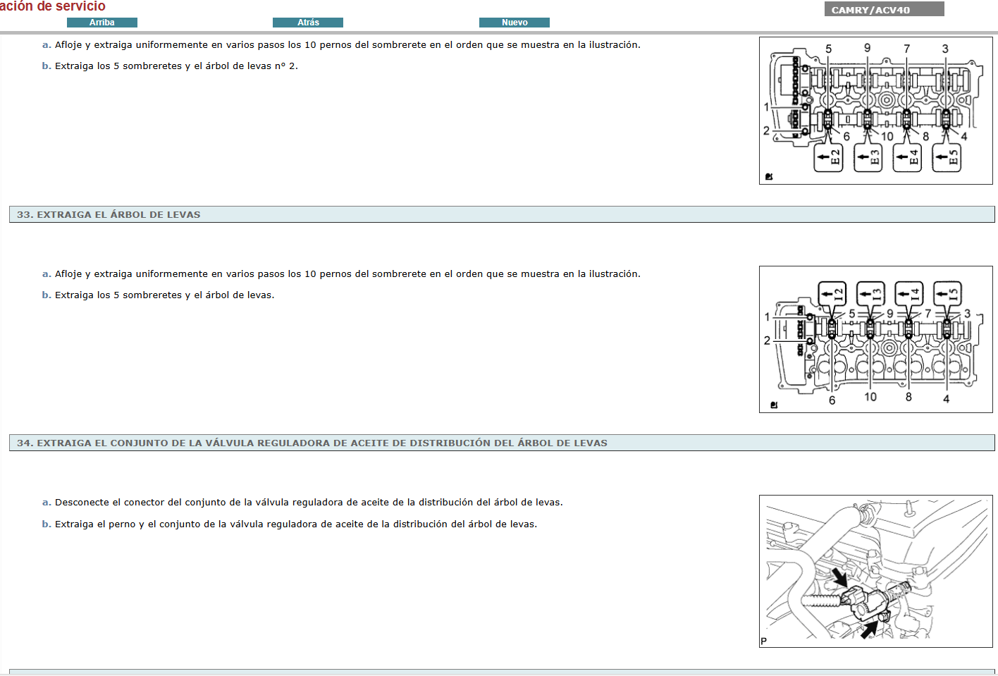 Manual de Taller, Reparación y Servicio Toyota Camry ACV40 2007 Español