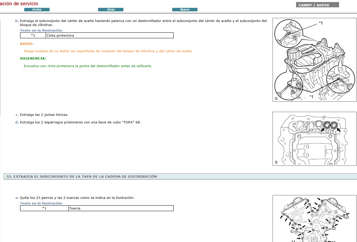Manual de Taller, Reparación y Servicio Toyota Camry ASV50 2011 Español