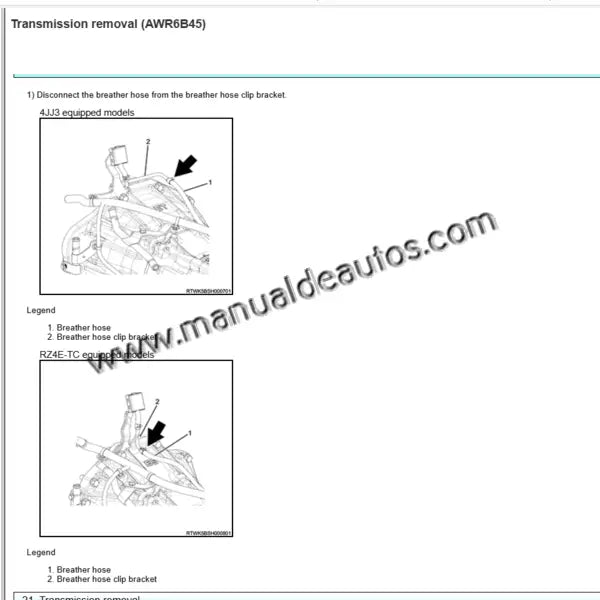 Manual de reparación y servicio de la transmisión Isuzu D-Max 2021-2024. Guía de taller para el mantenimiento de la caja de cambios automática o manual Dmax