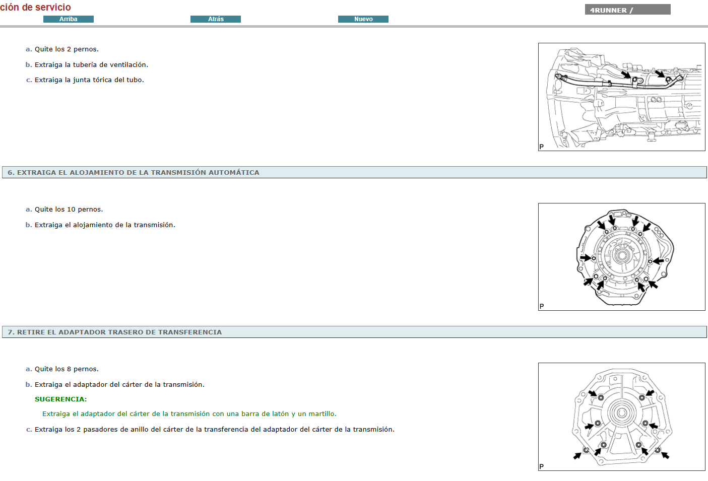 Manual de Taller, Reparación y Servicio Toyota 4Runner 2013 Español