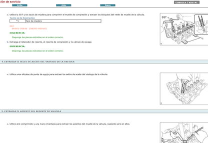 Manual de Taller, Reparación y Servicio Toyota Corolla 2010 Español