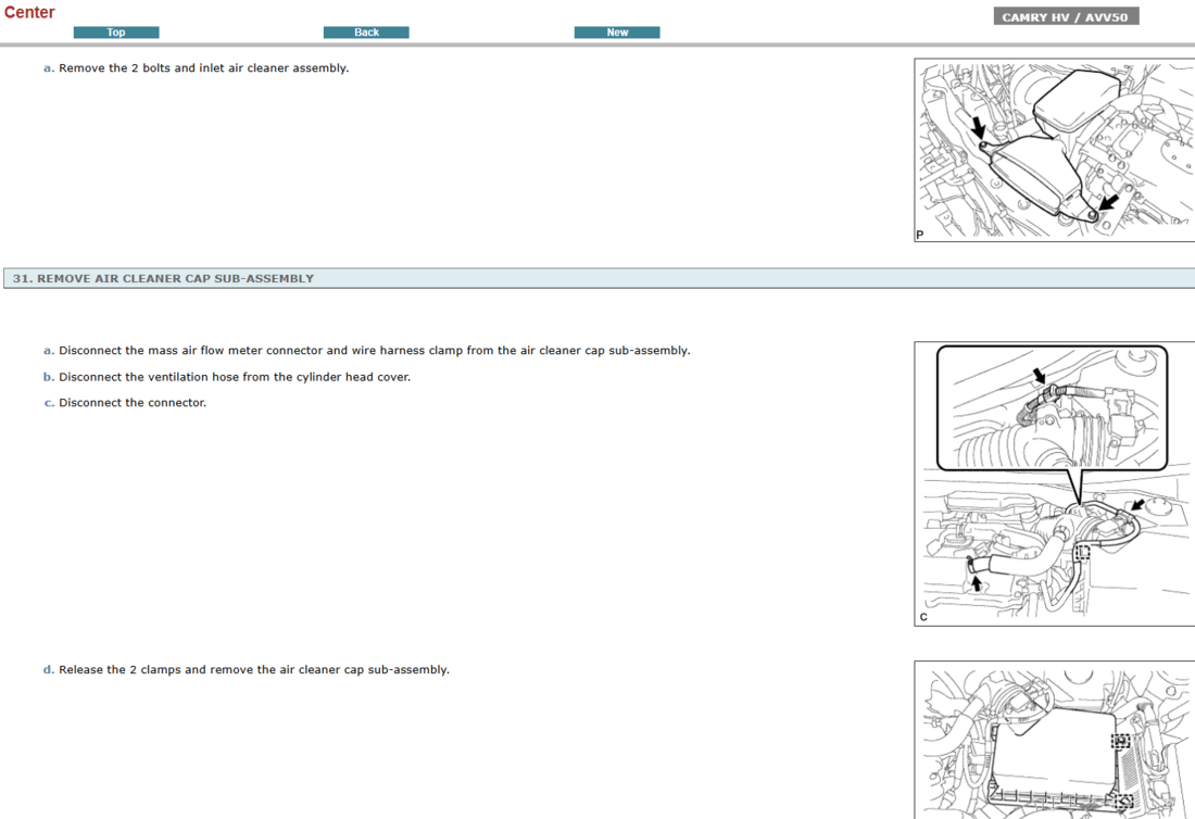 Manual de Reparacion y Servicio Toyota Camry HV – AVV50 2013