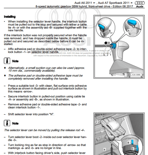 Manual de Taller, Reparación y Servicio Audi A6 (C7-4G) 2011-2018