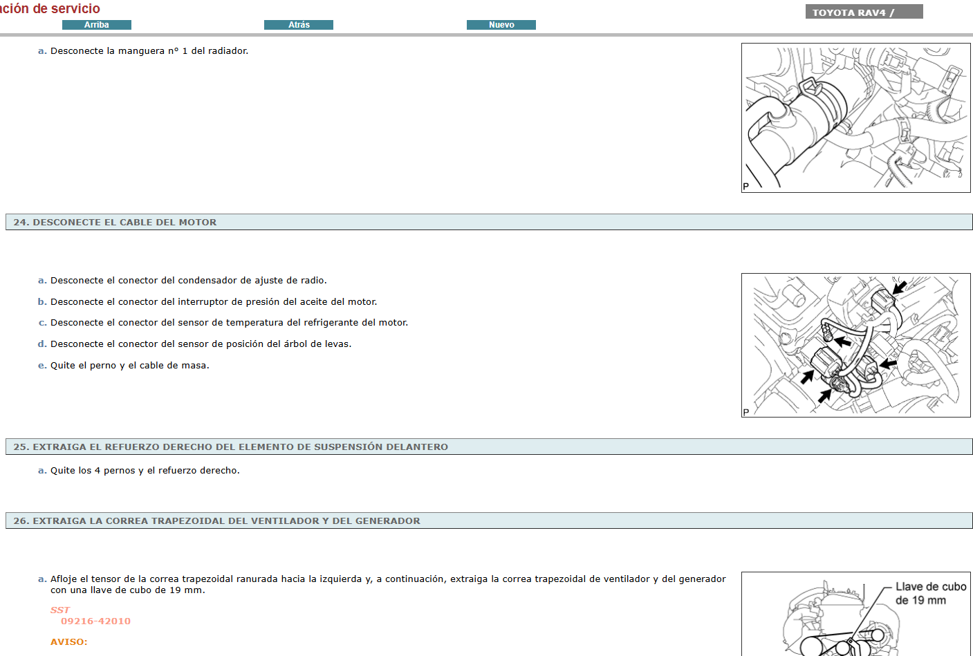 Manual de Taller, Reparacion y Servicio Toyota Rav4 2005 Español