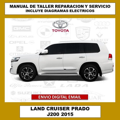 Caratula del Manual de reparación y servicio Toyota Land Cruiser Prado J200 2015
