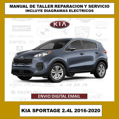 Manual de Taller, Reparación y Servicio Kia Sportage QL 2.4L 2016-2020