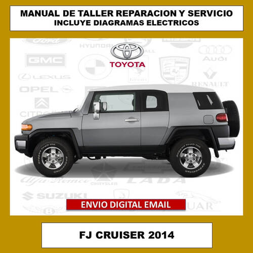 Portada del manual de taller y servicio técnico para el Toyota FJ Cruiser 2014. Este compendio digital cubre todos los aspectos de reparación, mantenimiento, diagramas eléctricos y especificaciones del vehículo.
