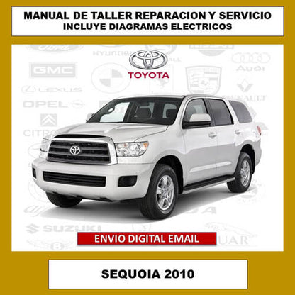 Portada principal del manual de reparación y servicio del Toyota Sequoia 2010. Un compendio de información técnica, especificaciones y guías de taller para una reparación eficiente y segura del vehículo.