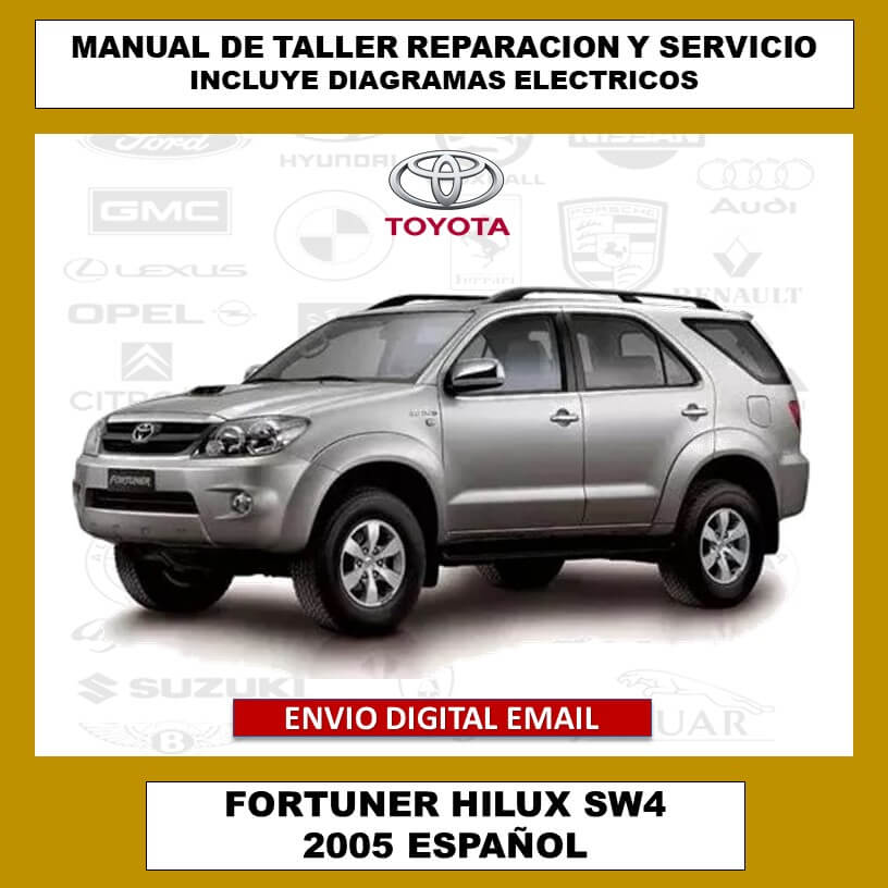 Manual de Taller, Reparacion y Servicio Toyota Fortuner Hilux SW4 2005 Español