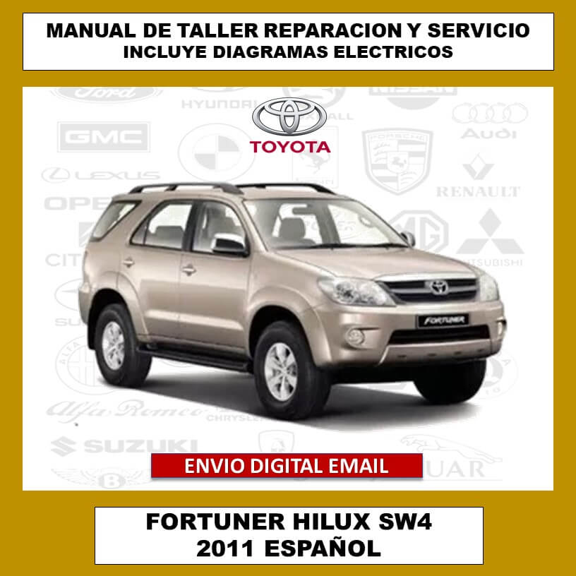 Manual de Taller, Reparacion y Servicio Toyota Fortuner Hilux SW4 2011 Español