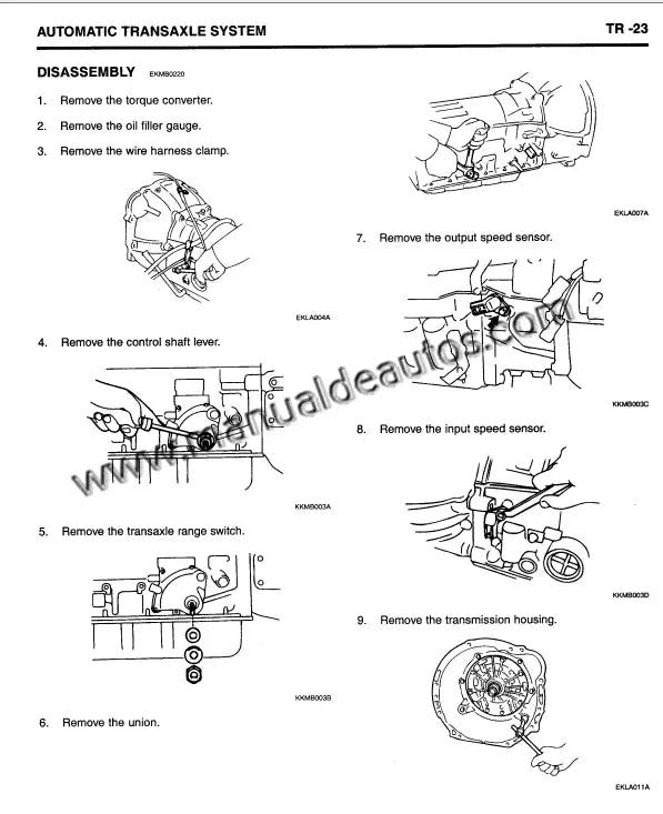 Transmisión Automática del Hyundai Terracan 2001–2007 durante mantenimiento especializado.