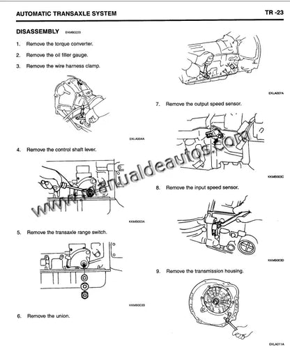 Transmisión Automática del Hyundai Terracan 2001–2007 durante mantenimiento especializado.