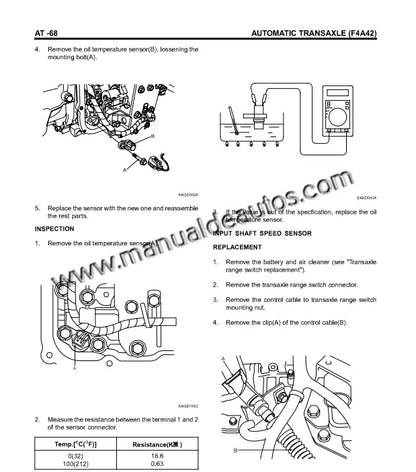 Vista técnica de la transmisión Automática del Hyundai Tucson 2004–2009 durante servicio especializado