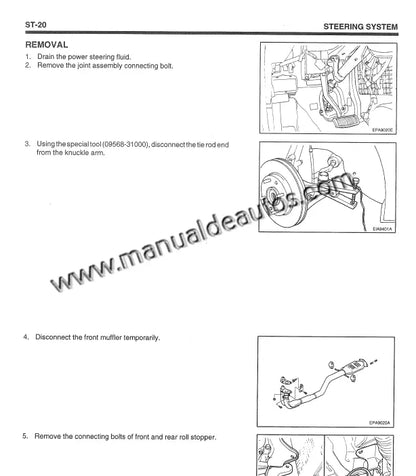 Manual de taller del Hyundai Sonata 1998–2001 con instrucciones completas de diagnóstico.