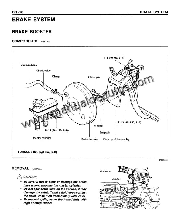 Manual de taller de frenos del Hyundai Getz 2002–2006 con guía completa de reparación.