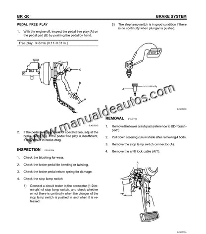 Manual de taller de frenos del Hyundai Tucson 2004–2009 con guía completa de reparación.