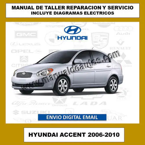 Imagen de portada del manual de reparación del Hyundai Accent 2006-2010 con detalles eléctricos.