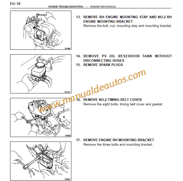 Manual de reparación, taller o servicio de motor 3.0L 3VZ-FE para Lexus ES300. Guía técnica detallada para el motor V6 de los años 1991 a 1994.