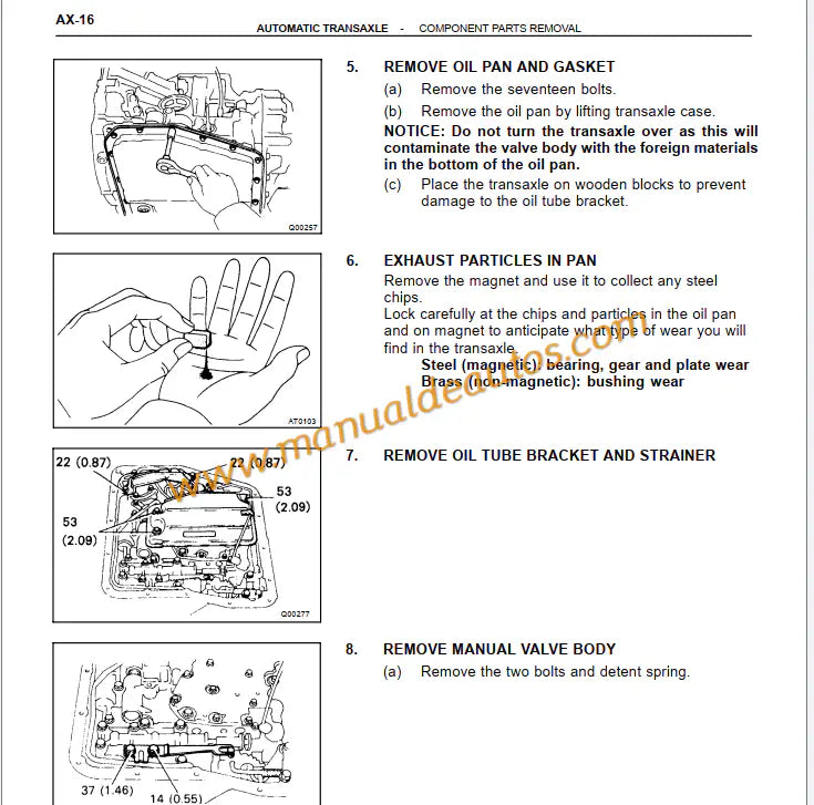 Manual de reparación, taller o servicio de la transmisión automática A540E y manual E53 Lexus ES300. Guía de mantenimiento de caja de cambios para modelos 1991-1994.
