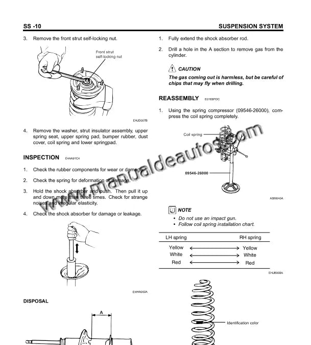 Manual de taller Suspensión del Hyundai Santa Fe 2000–2006 con instrucciones completas de diagnóstico.