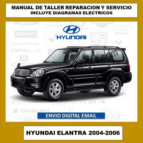 Carátula del manual de taller del Hyundai Terracan 2001-2007 con detalles técnicos.