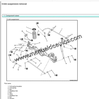 Manual de reparación de motor Isuzu D-Max 2021-2024. Guía de servicio y taller para el motor diesel de la pick-up Dmax.