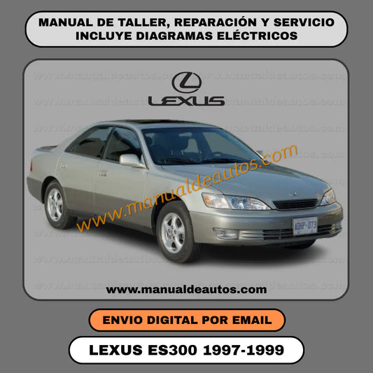 Portada del manual de taller, reparación y servicio Lexus ES300 1997-1999 PDF descarga directa oficial. Manual técnico motor 1MZ-FE y transmisión A541E