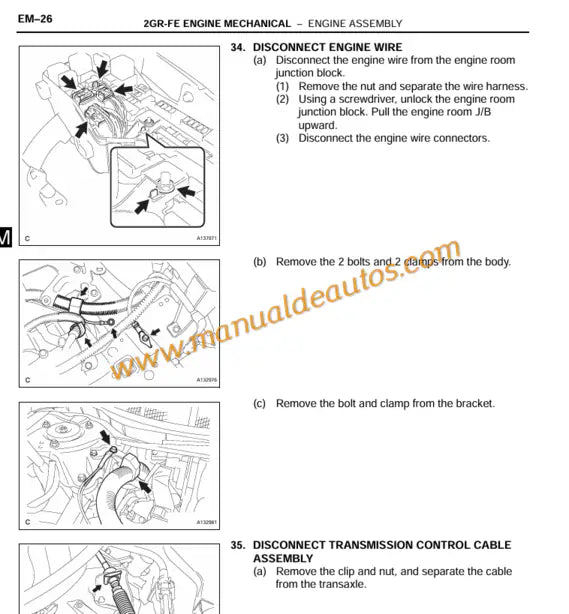 Manual de reparación y taller de motor 2GR-FE V6 para Lexus ES 350. Guía de servicio técnico para el sistema de motor de la serie GSV40.
