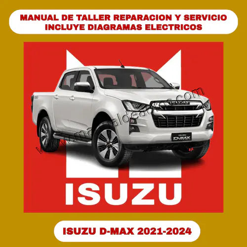 Portada oficial del manual de taller, reparación y servicio interactivo Isuzu D-Max 2021-2024. Descarga el manual completo de la Dmax.