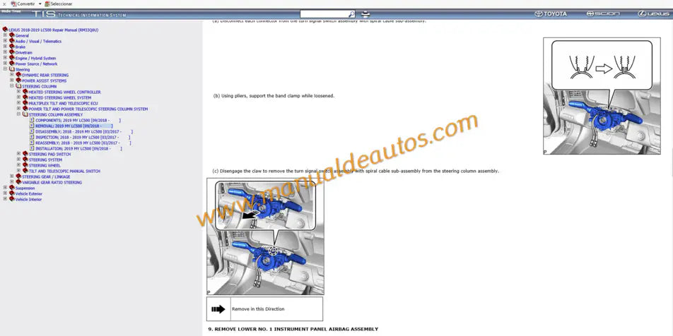 Manual de taller y reparación de frenos y suspensión Lexus LC500 (2018-2023). Manual de servicio para chasis y sistemas de frenado de alto rendimiento.