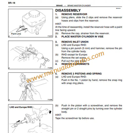Manual de taller y reparación de frenos y suspensión Lexus RX 300 (1998-2003). Manual de servicio para chasis y frenos de las series MCU10 y MCU15 en PDF.