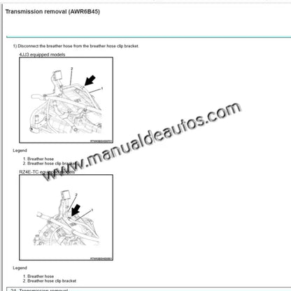 Manual de reparación y servicio de la transmisión Isuzu D-Max 2021-2024. Guía de taller para el mantenimiento de la caja de cambios automática o manual Dmax