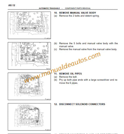 Manual de reparación, taller o servicio de la transmisión automática A541E Lexus ES300. Guía de diagnóstico y mantenimiento para la caja de cambios modelos 1997-1999.