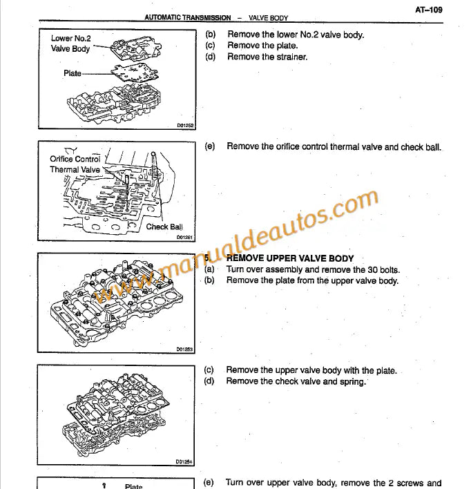 Manual de servicio de la transmisión automática A650E Lexus GS300 GS400. Manual de taller y reparación de transmisión para modelos de los años 1998 a 2005.