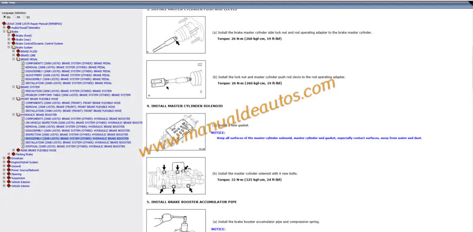 Manual de reparación, taller o servicio de la transmisión automática AB60F Lexus LX570. Guía de mantenimiento para la caja de cambios 4WD (2007-2010).