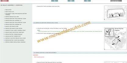Manual de reparación, taller o servicio de la transmisión híbrida P310 y Q211 Transaxle Lexus RX400h. Guía de mantenimiento del sistema de propulsión eléctrica.