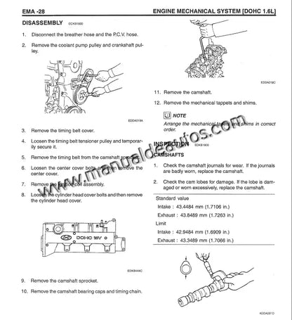 Imagen del motor del Hyundai Matrix 2001–2007 con detalles de reparación y mantenimiento