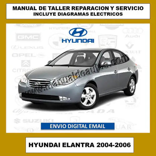 Portada del manual de reparación del Hyundai Elantra 2004-2006 con esquemas eléctricos.