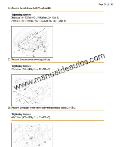 Vista técnica de la transmisión del Hyundai Accent 2006–2010 en proceso de mantenimiento.