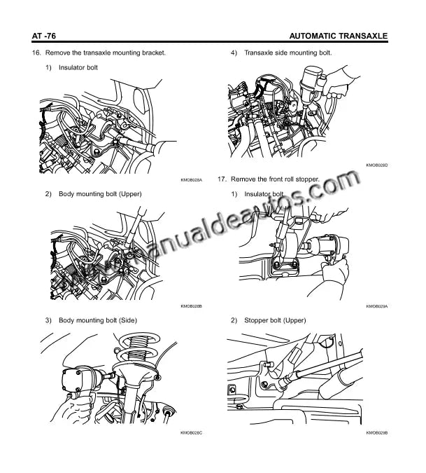 Transmisión Automática del Hyundai Santa Fe 2000–2006 durante servicio técnico especializado.